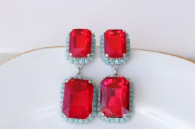 RED TURQUOISE EARRINGS