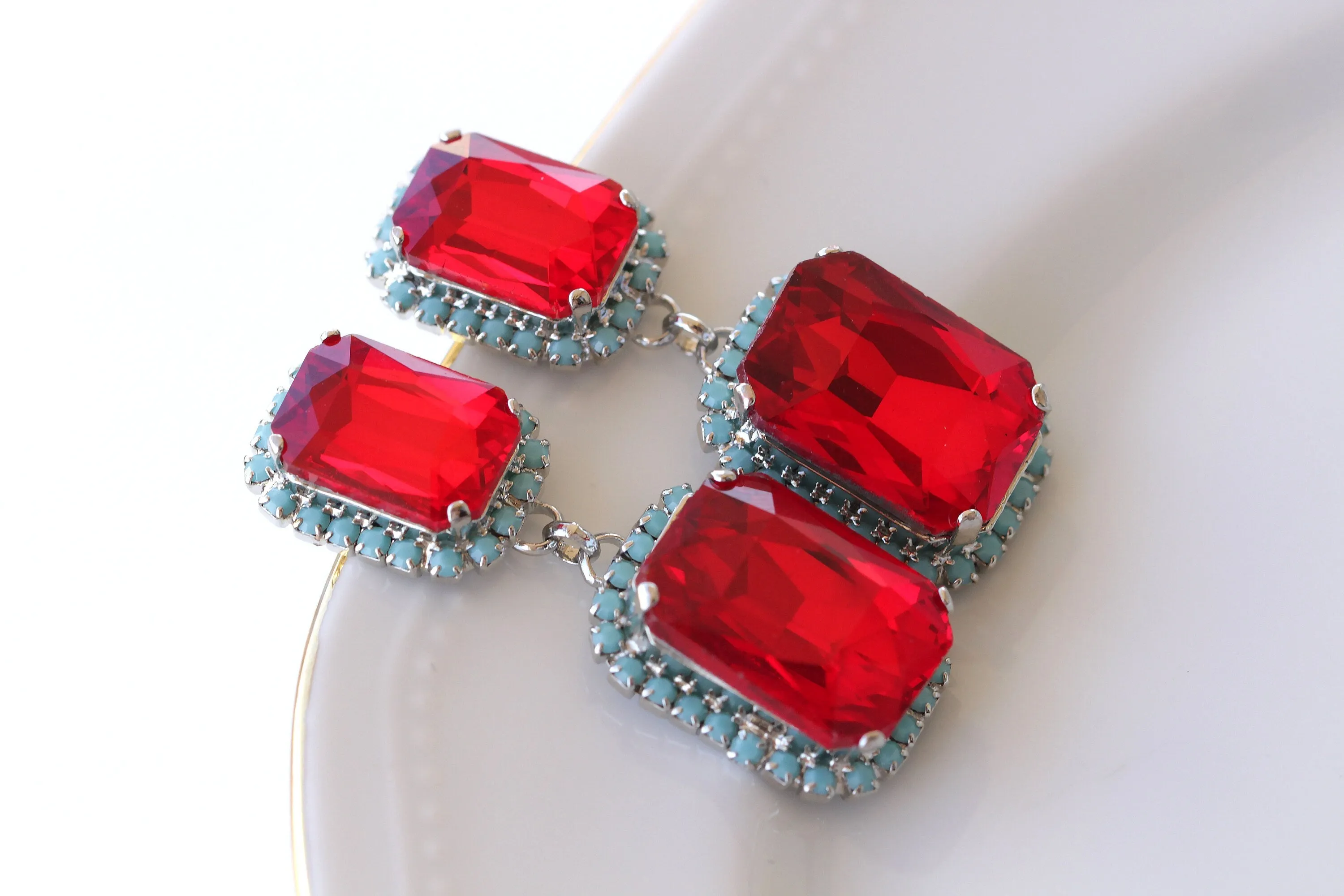 RED TURQUOISE EARRINGS