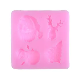 Santa Claus Christmas Tree Silicone Mold Cake Chocolate Mould Bake Tool