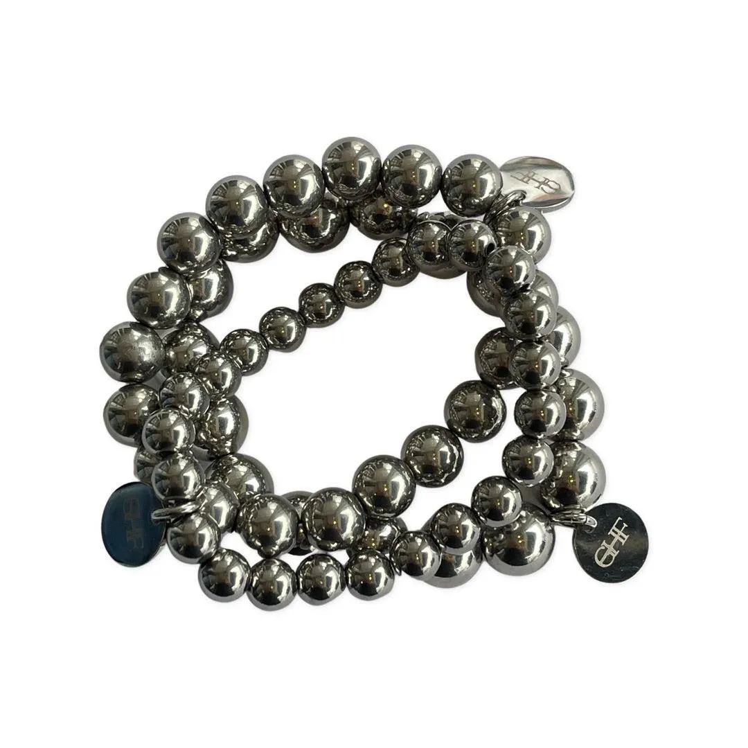 Silver Ball Bead Bracelets