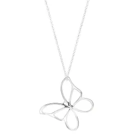 Silver Butterfly Pendant Necklace for Women