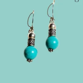 Silver earrings / earrings for woman Filigree Earrings / Coral Turquoise Eilat