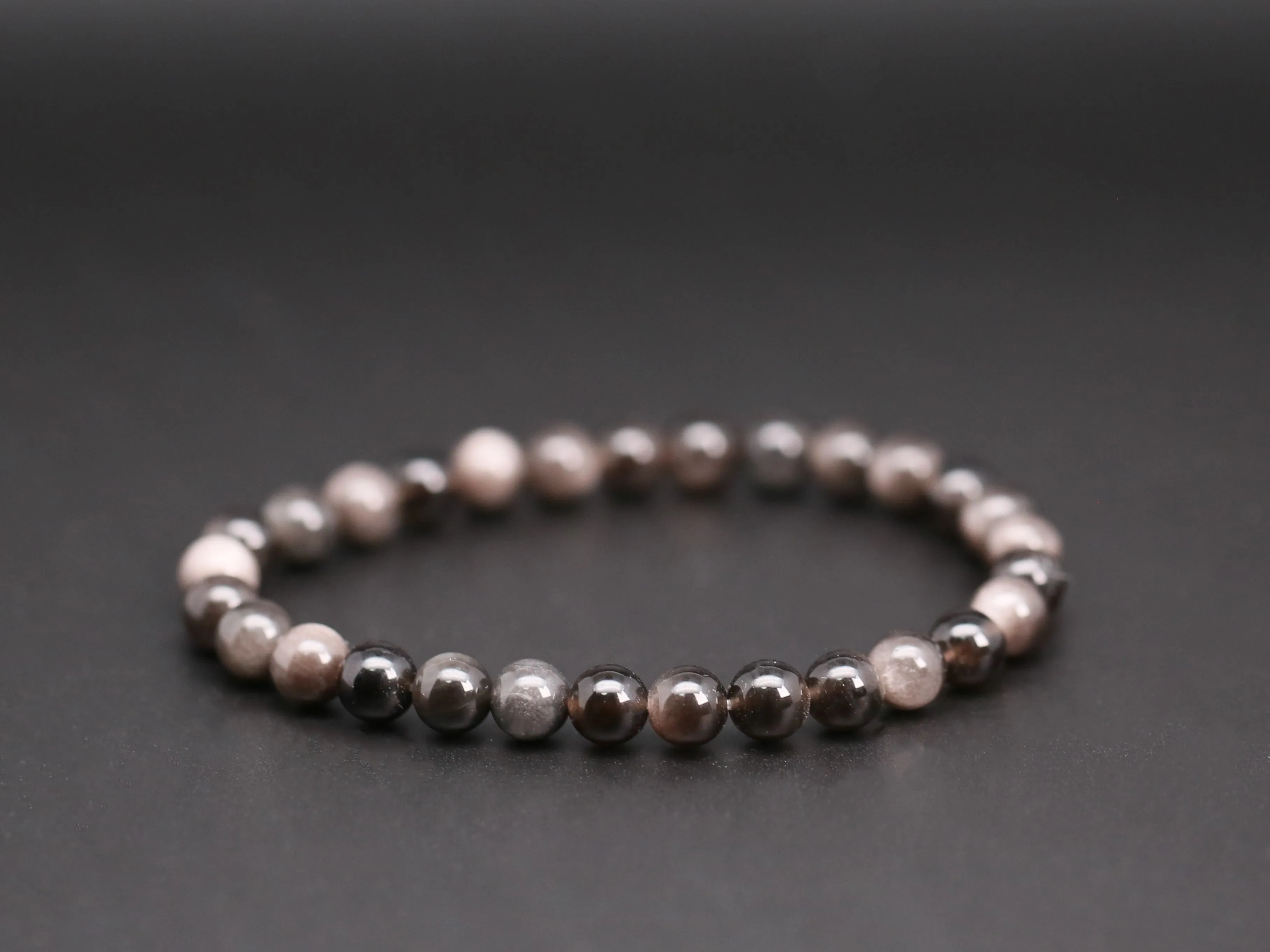 Siver sheen obsidian bracelets