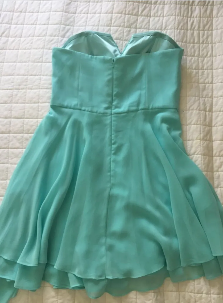 Size 12 FOREVER NEW tiffany aqua strapless dress RRP $229 Short Cocktail