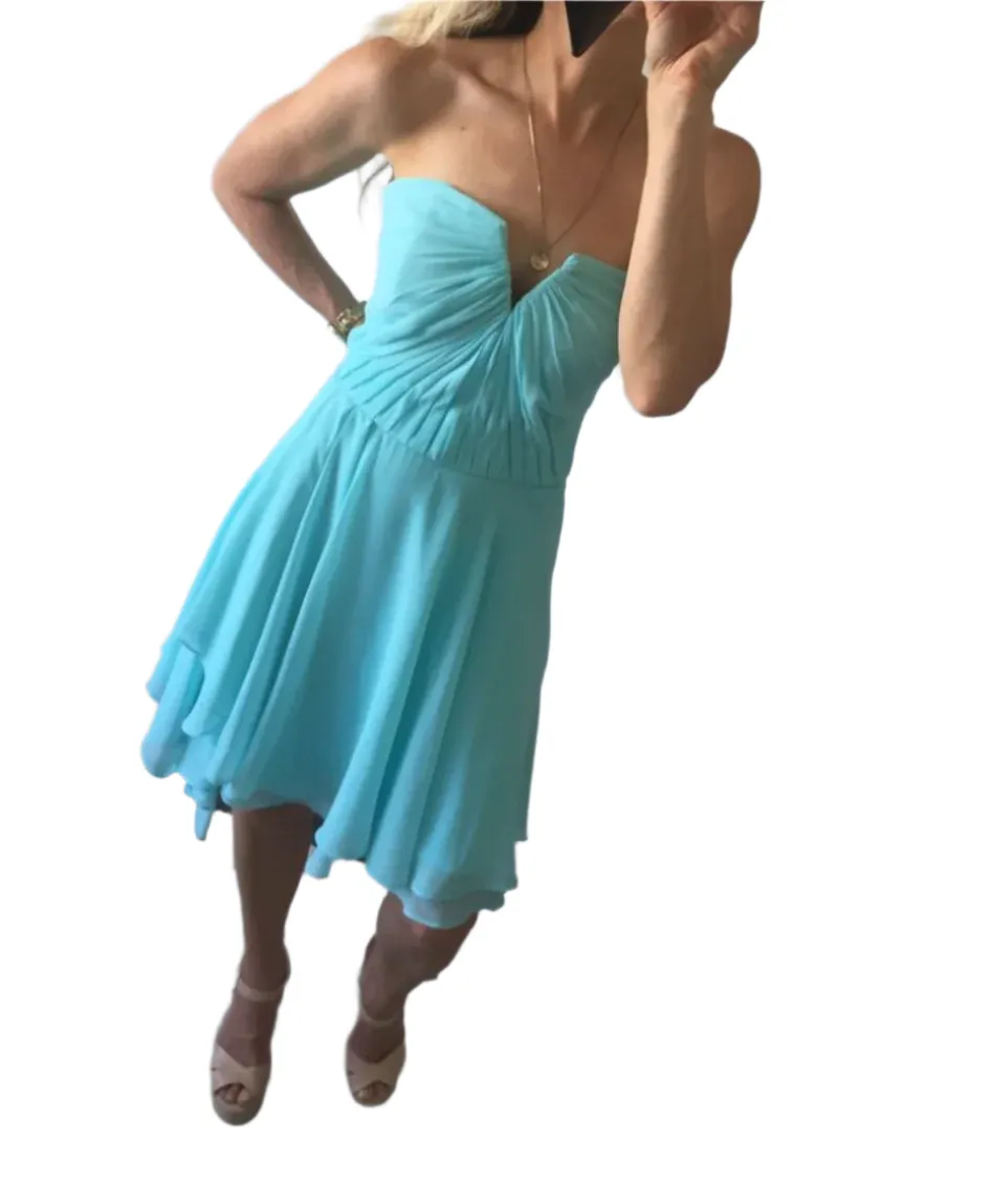 Size 12 FOREVER NEW tiffany aqua strapless dress RRP $229 Short Cocktail