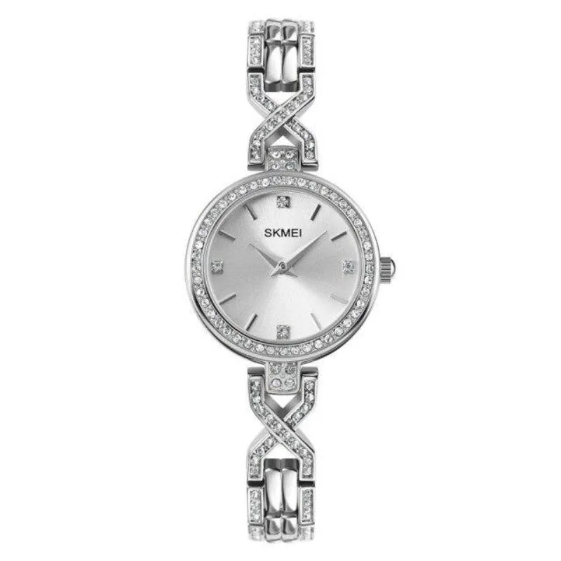 SKMEI 1738 Branded Watches for Women IP67 Inlaid w/ Rhinestone