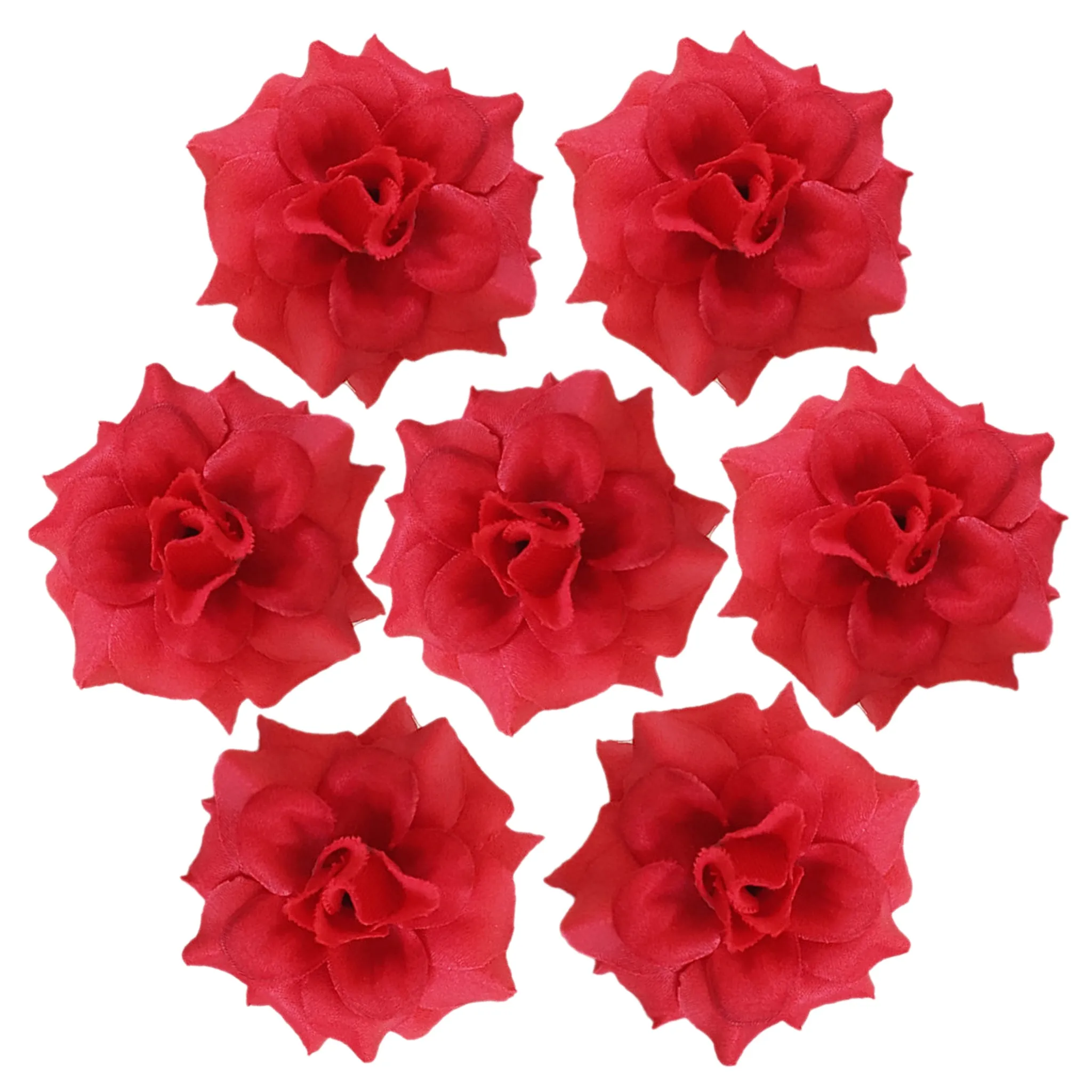 Small Silk Roses Flowers in Bulk Flocking Flowers 100 pcs for Hairpins Crafts