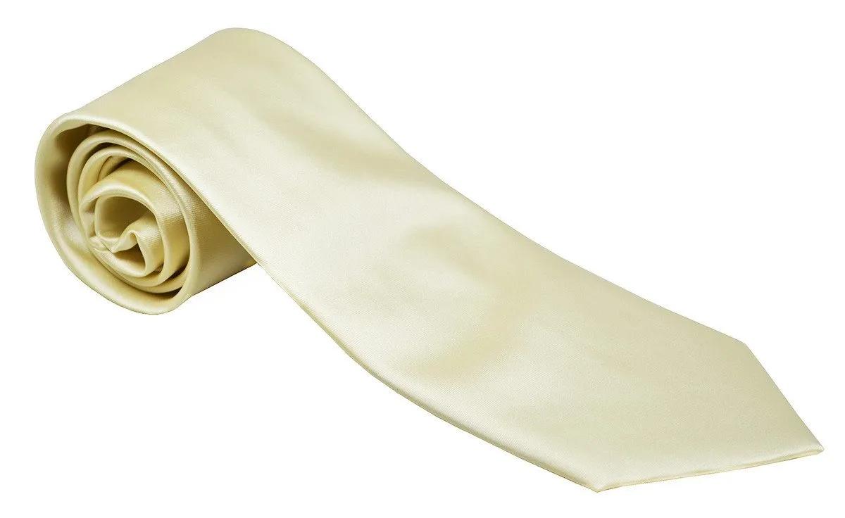 Solid Champagne Necktie and Pocket Square