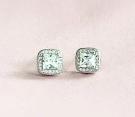 Square CZ Stud Earrings Sera