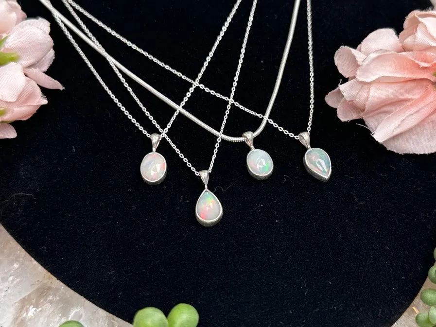 Sterling Silver Opal Necklaces