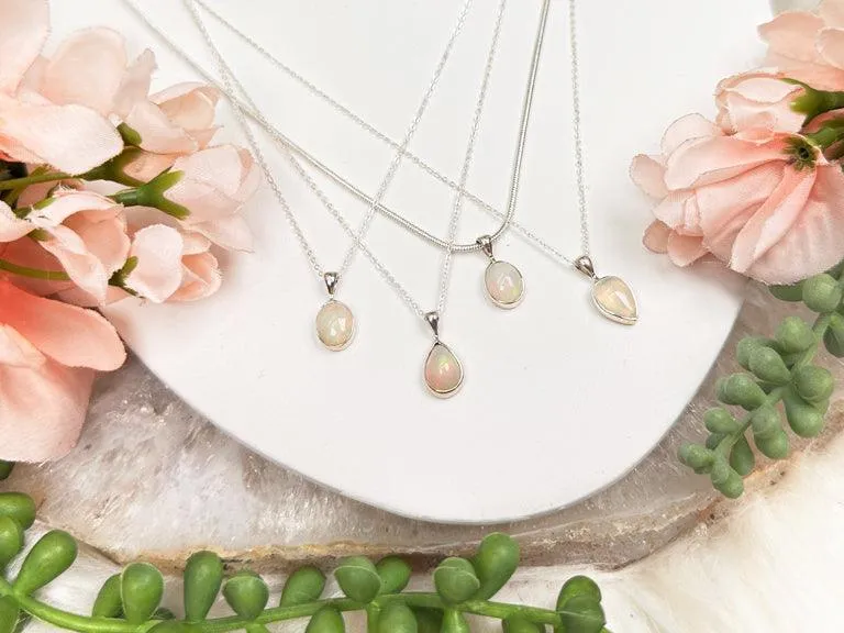 Sterling Silver Opal Necklaces