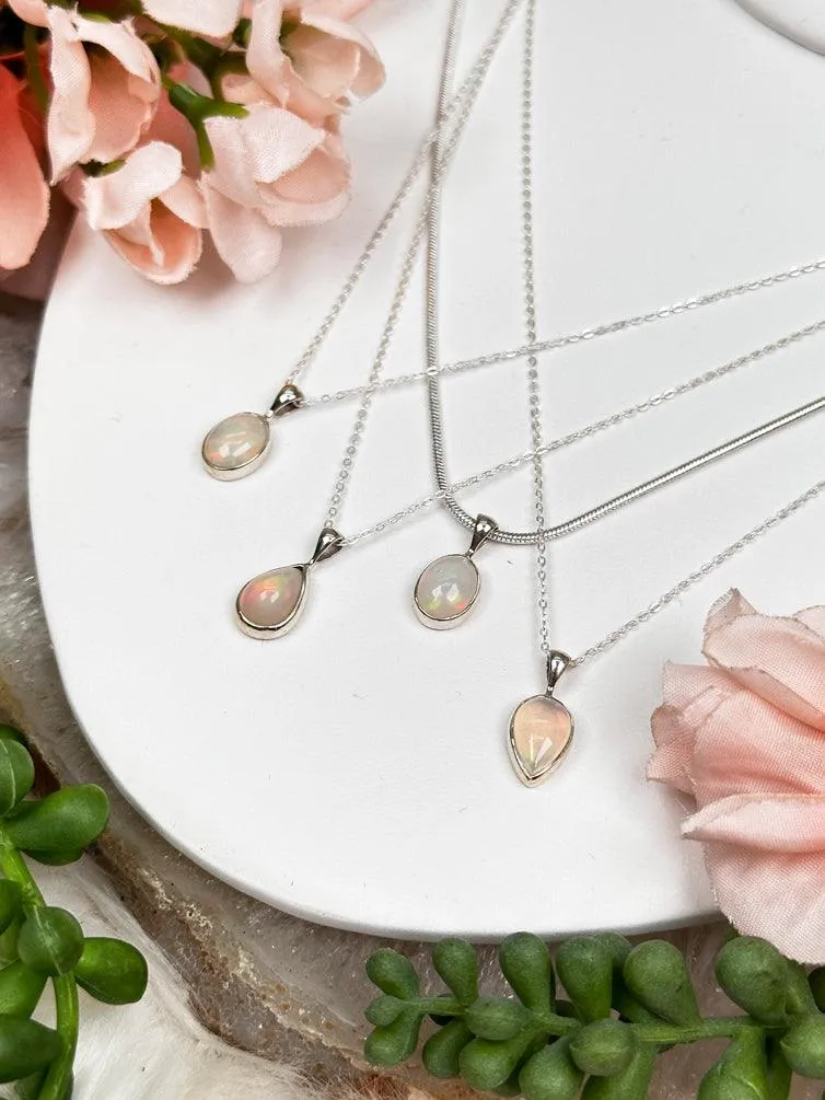 Sterling Silver Opal Necklaces