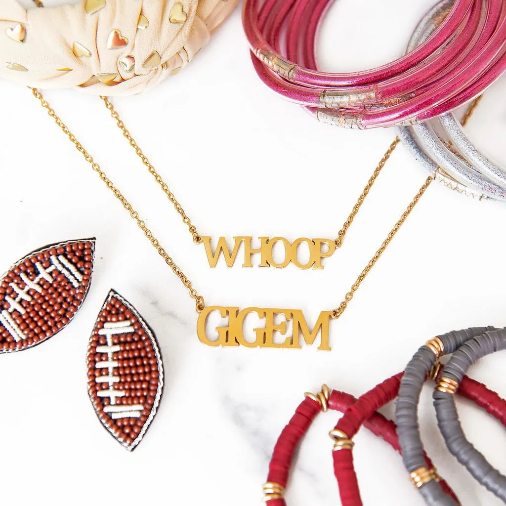 Texas Collegiate Nameplate Necklaces