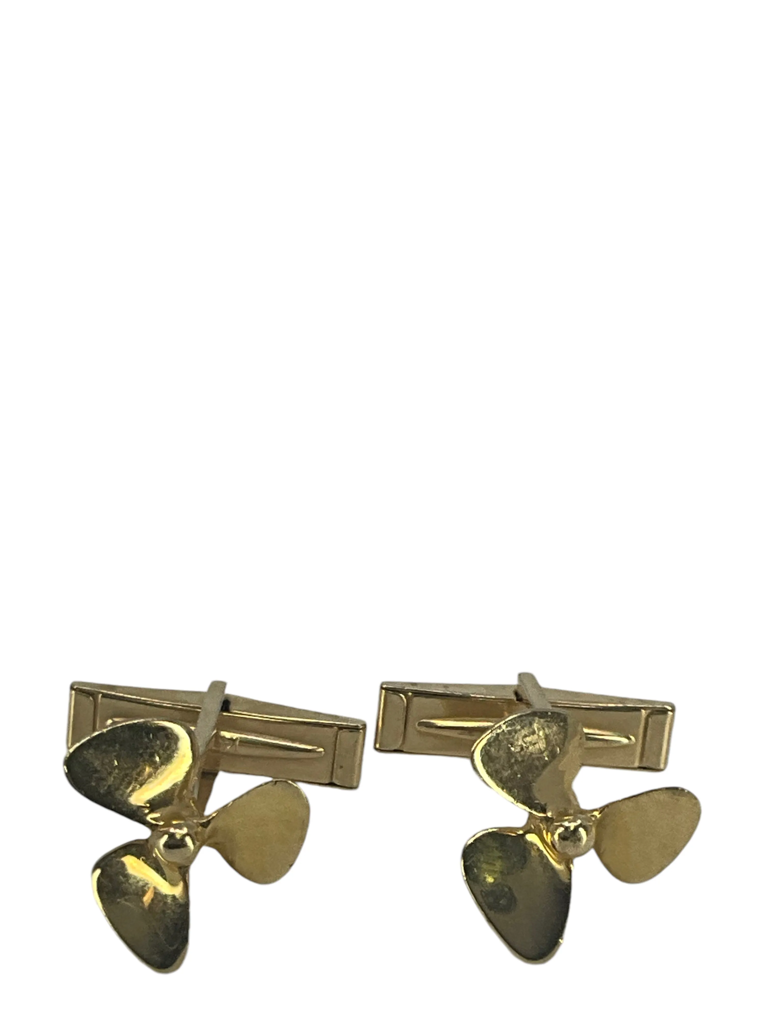 Tiffany & Co. 14k Yellow Gold Propeller Cuff Links