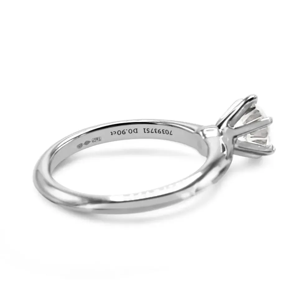 Tiffany & Co. Platinum Solitaire 0.90ct Diamond Ring