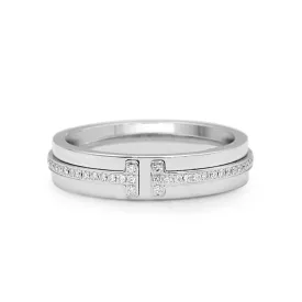 Tiffany & Co T Diamond Band Ring - 18ct White Gold