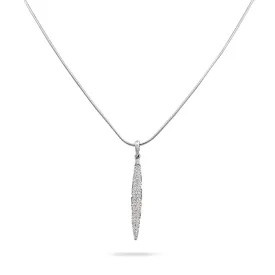 Tiffany Diamond Feather Pendant On Necklace