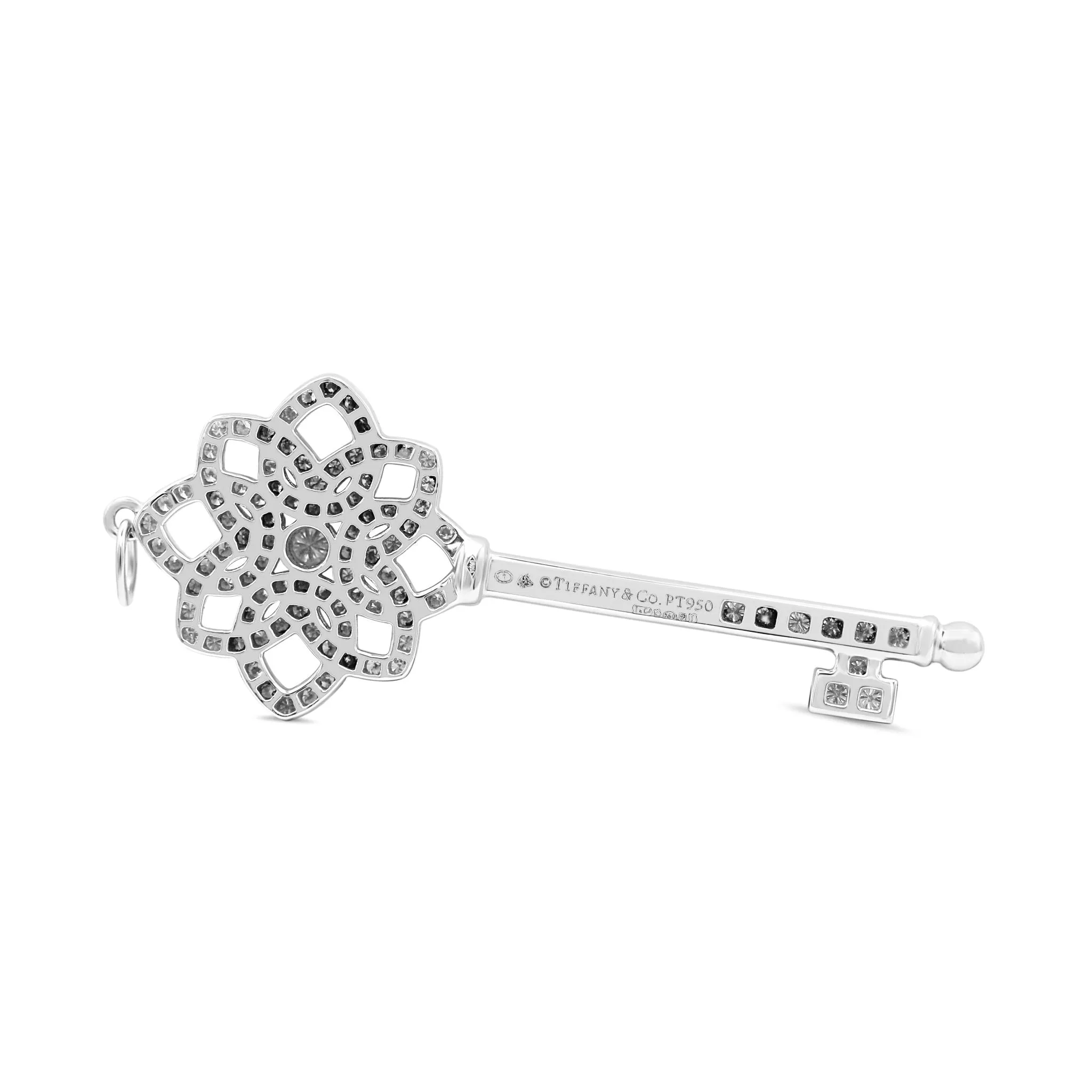 Tiffany Diamond Large Woven Key Pendant - Platinum