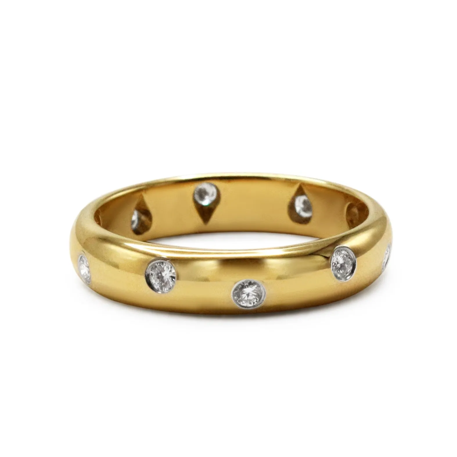 Tiffany Etoile Diamond Band Ring 4mm - 18ct Yellow Gold