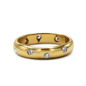 Tiffany Etoile Diamond Band Ring 4mm - 18ct Yellow Gold