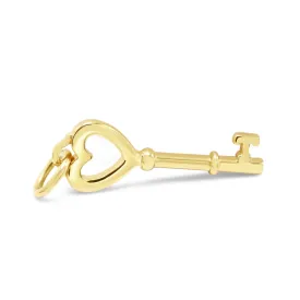 Tiffany Heart Design Key Pendant - 18ct Yellow Gold