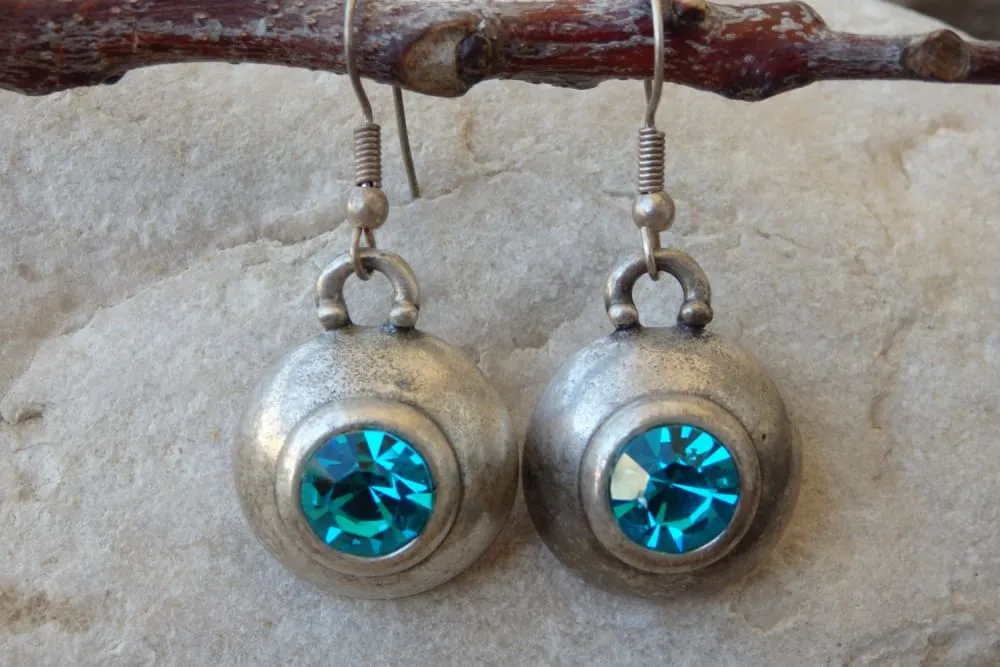 Turquoise Rebeka Rhinestone Earrings