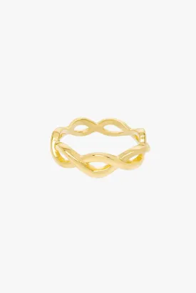 Waves ring gold plated