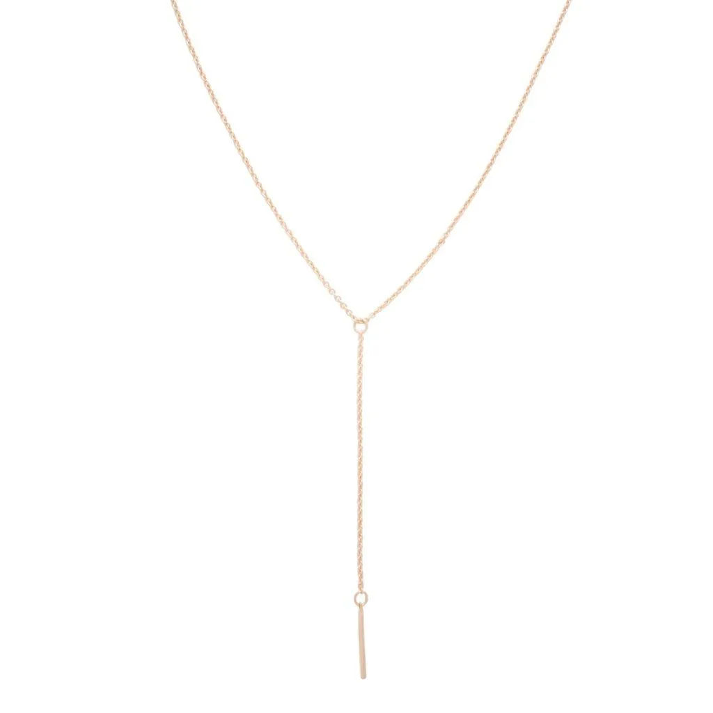 Whisper Thin Lariat Bar Necklace