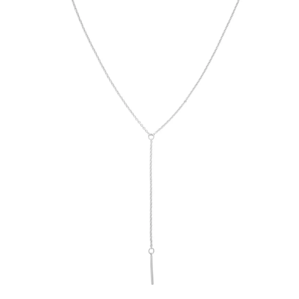 Whisper Thin Lariat Bar Necklace