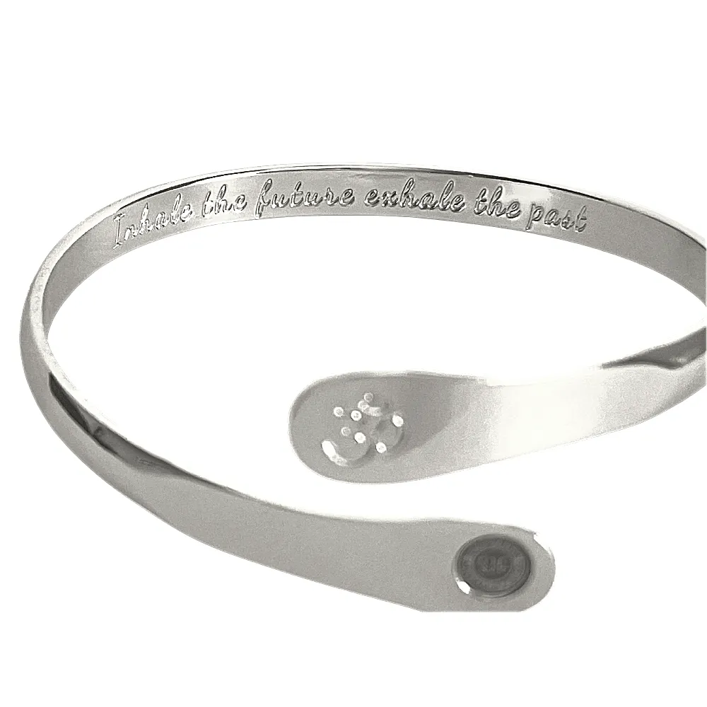 Yoga Bracelets, Om Bracelets, Engraved Bracelets Inhale the future exhale the past- The Om Symbol