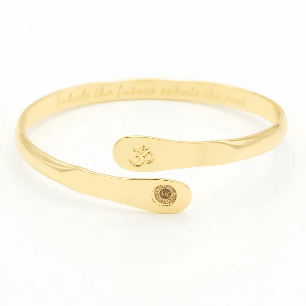 Yoga Bracelets, Om Bracelets, Engraved Bracelets Inhale the future exhale the past- The Om Symbol