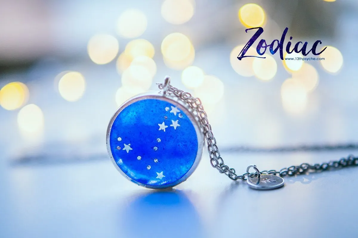 Zodiac jewelry, Pisces constellation necklace