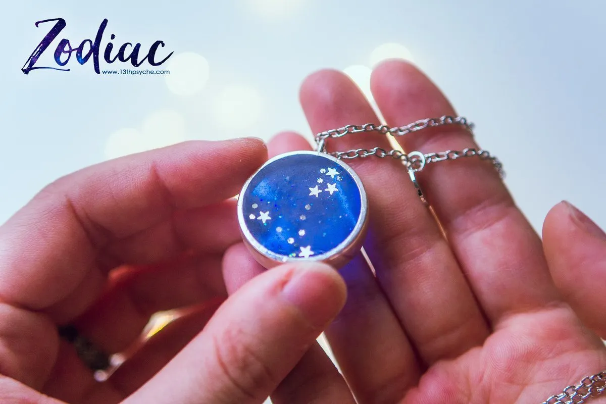 Zodiac jewelry, Pisces constellation necklace